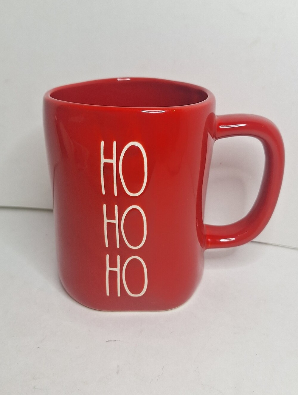 Rae Dunn Magenta Colletion Large Red Ceramic Ho Ho Ho Mug Coffee Cup EUC